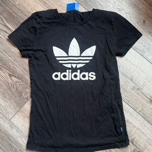 adidas Black Tee with White Trefoil Logo
